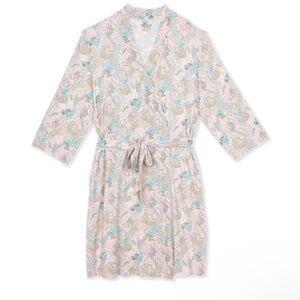 Magnetic Me Light Pink Floral Wrap Robe with Belt